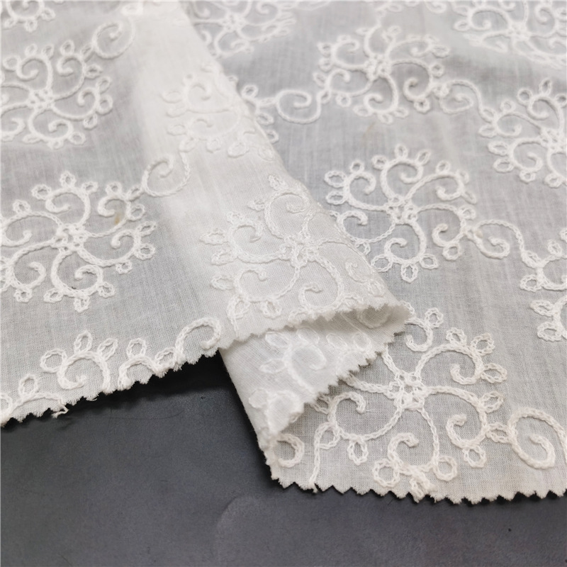 Cutwork Women's 100% Cotton Embroidered Fabric for Women's Wear Wholes