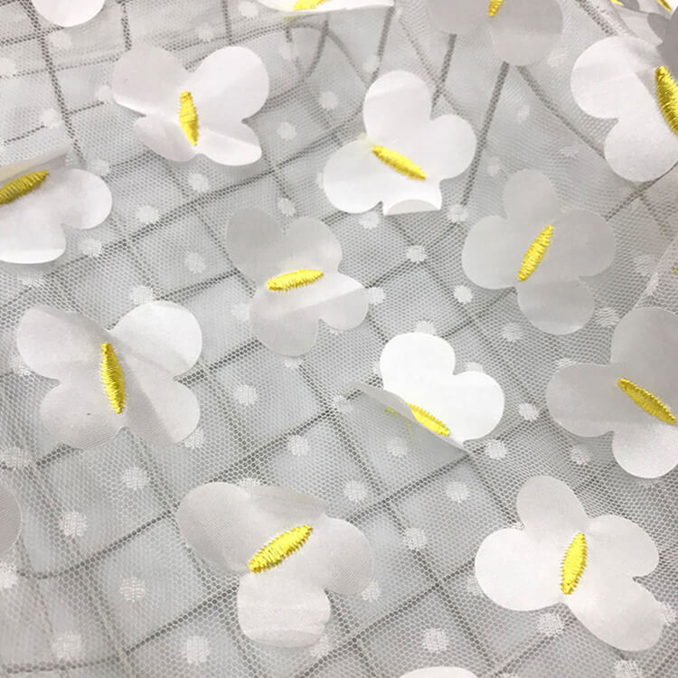 Embroidered Fabric 3D Dress Polyester for Women's Wear Wholesale Suppl