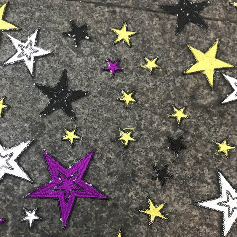 Star Sequin Evening Polyester Embroidered Fabric for Women's Wear Whol